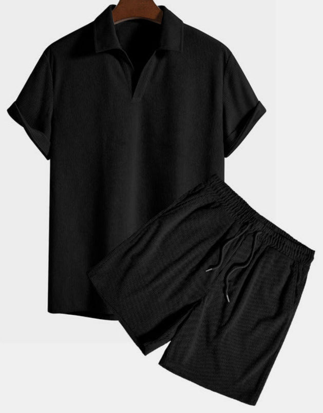 Joanne – Freizeitset aus Cord mit Kurzarmhemd und Shorts
