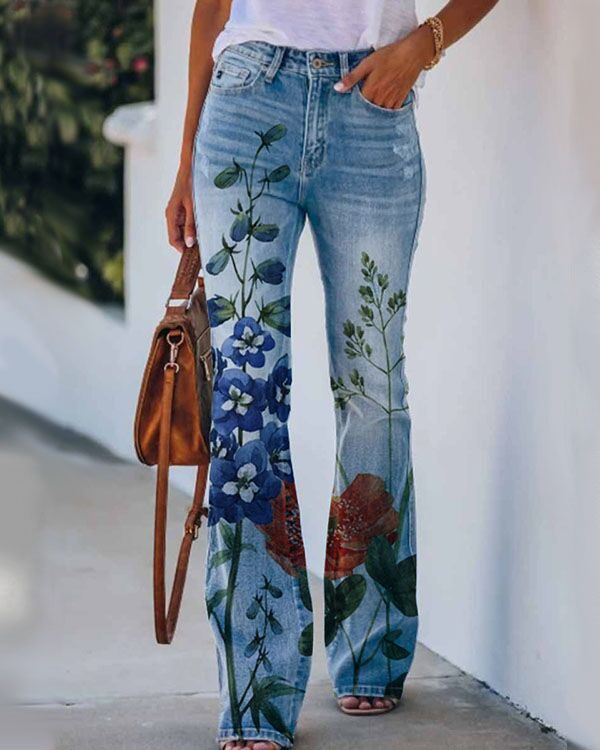 Miranda – Gedruckte Dünne Jeans in Großen Größen