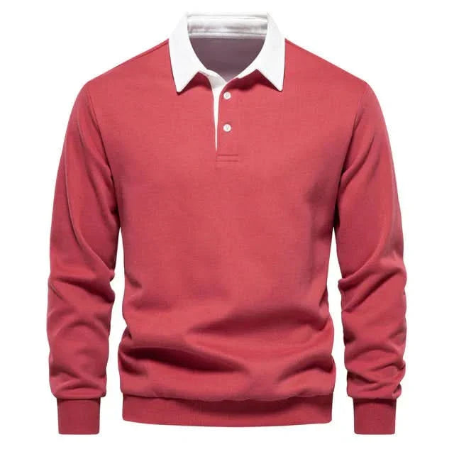 Joel – Langarm-Herrenpoloshirt mit klassischem Kragen
