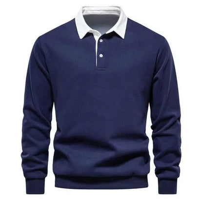 Joel – Langarm-Herrenpoloshirt mit klassischem Kragen