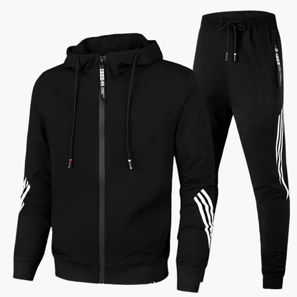 Herren Sportlicher Trainingsanzug Zweiteiler – Freizeit & Fitness Jogginganzug mit Kapuze
