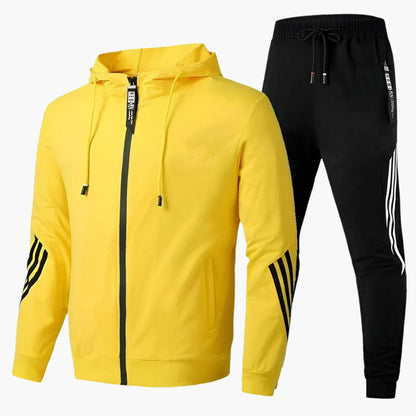 Herren Sportlicher Trainingsanzug Zweiteiler – Freizeit & Fitness Jogginganzug mit Kapuze