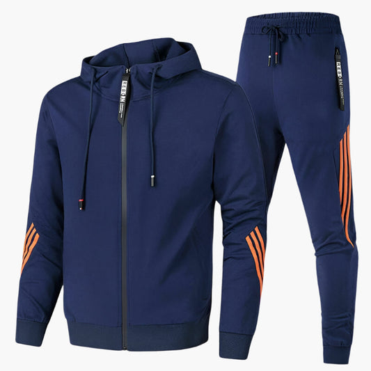 Herren Sportlicher Trainingsanzug Zweiteiler – Freizeit & Fitness Jogginganzug mit Kapuze