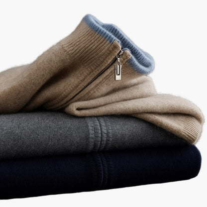 Herren Strickjacke mit Stehkragen und Reißverschluss – Modern, Elegant, Vielseitig für Alltag und Büro