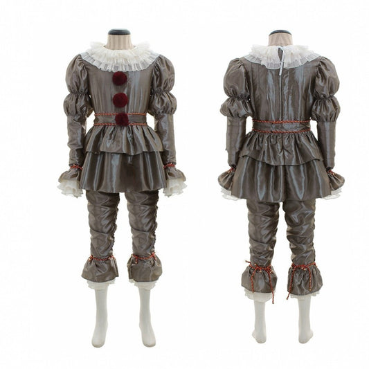 Halloween Kostüm Clown Pennywise für Erwachsene – Gruseliges Horror-Faschingskostüm