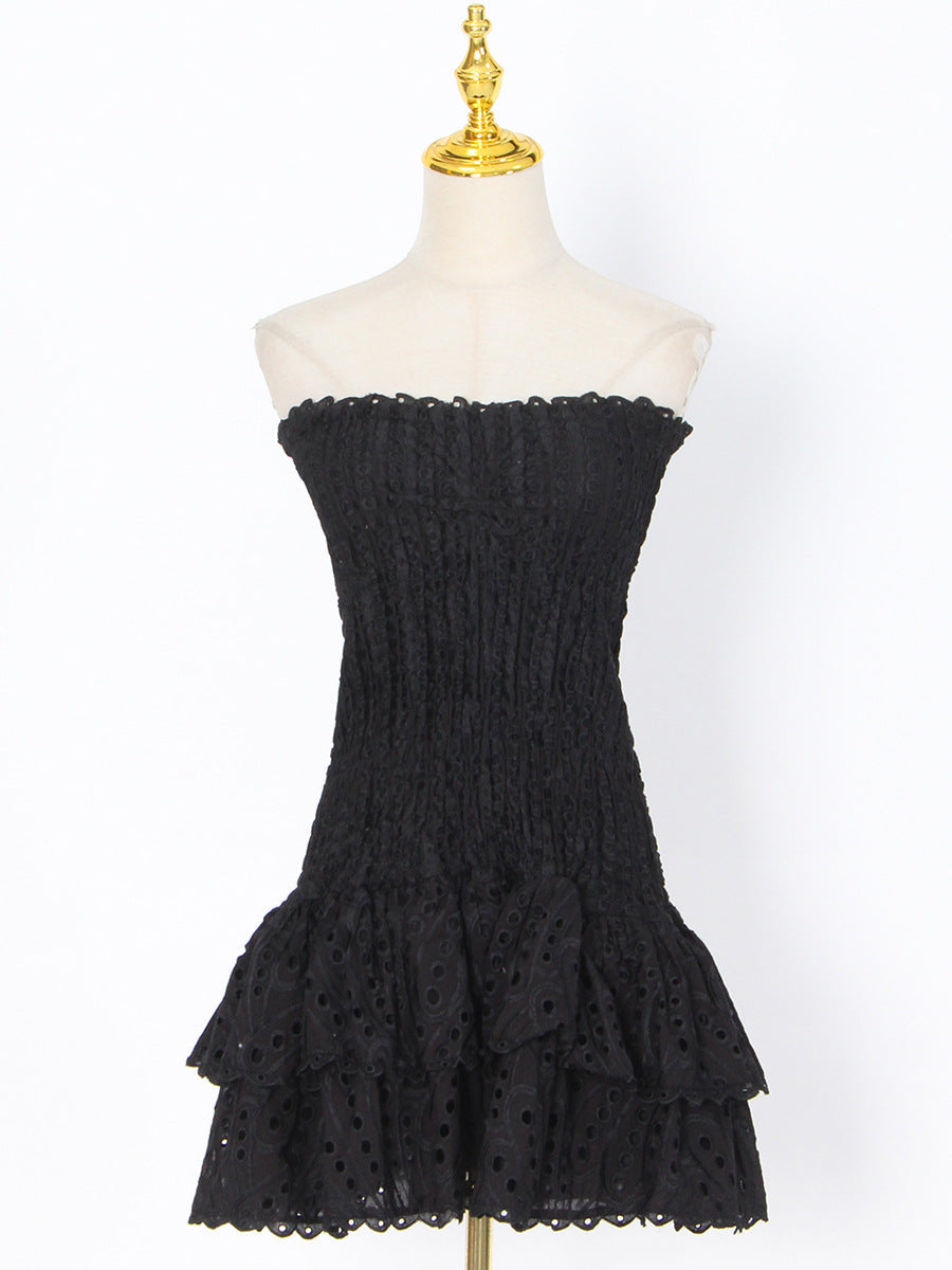 Wendy – A-Linien-Kleid mit Rüschen und modischem Druck für Strandpartys