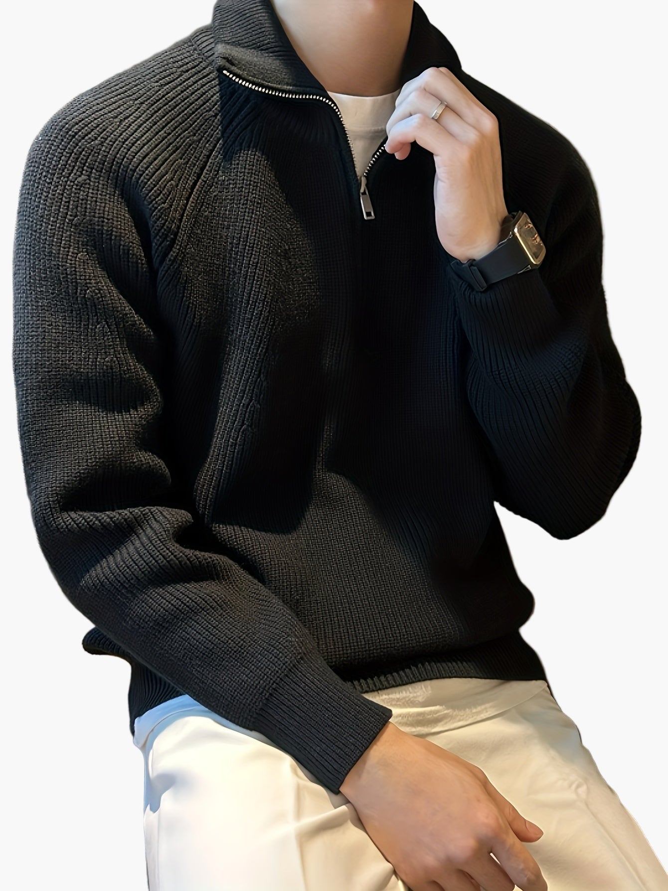 Herren Pullover mit Reißverschluss – Modischer Freizeit-Look für Herbst und Winter