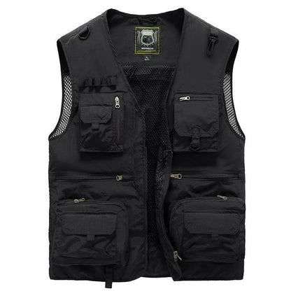 Herren Outdoor Multifunktions-Weste – Angeln, Camping & Abenteuer, atmungsaktiv, leicht, mit vielen Taschen