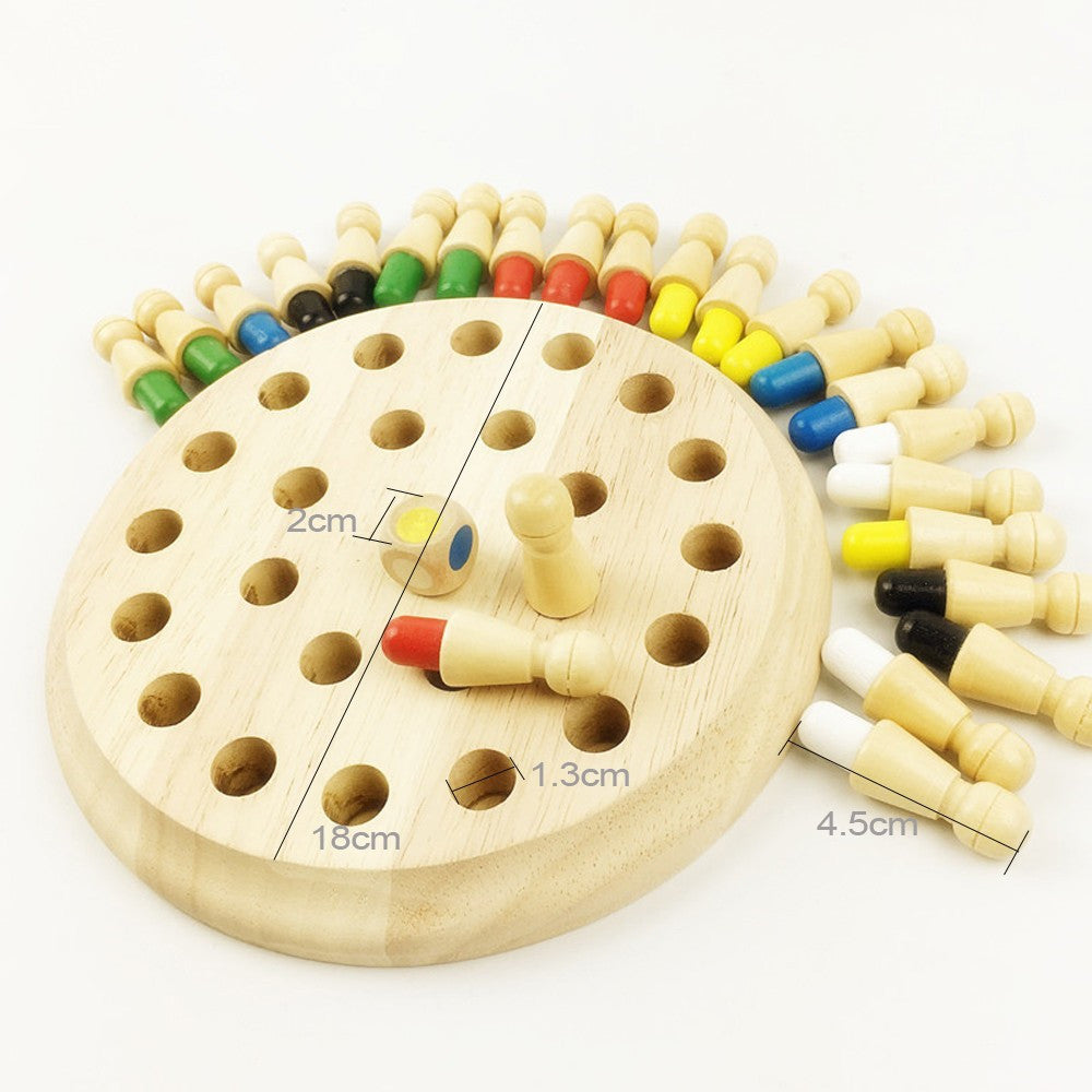 Holz Memory Match Stick Schachspiel für Kinder – Lernspiel zur Förderung von Gedächtnis & Farberkennung, Pädagogisches Brettspiel ab 3 Jahren