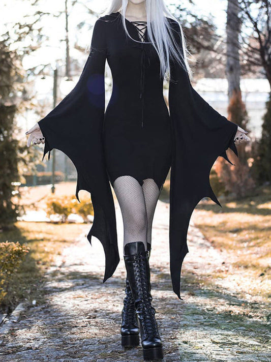 Damen Halloween Kostüm Kleid – Gothic Hexe Vampir Stil für Party & Cosplay