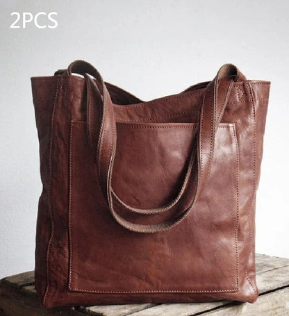 Wendy – Tragetasche aus veganem Leder mit Vintage-Design und Tasche