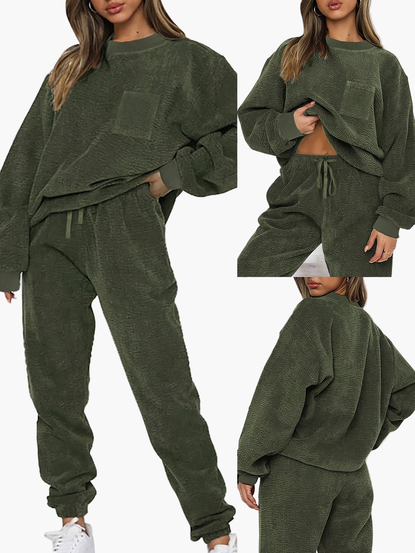 Damen Loungewear Set Zweiteiler – Bequemes Freizeit Outfit mit Oversize Pullover und Jogginghose