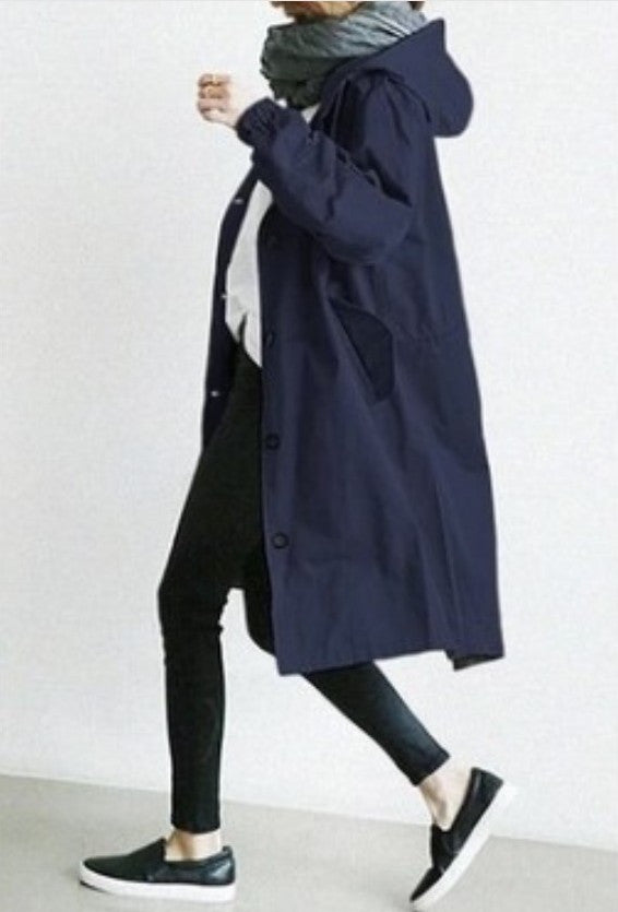 Damen Übergangsjacke mit Kapuze – Lässiger Mantel für Alltag und Freizeit