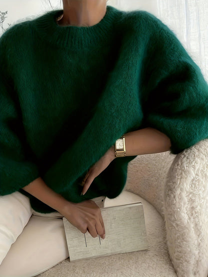 Damen Oversize Pullover Elegant Herbst Winter Freizeit