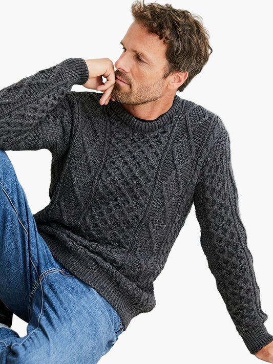 Herren Strickpullover mit Zopfmuster – Stilvoller Freizeitpullover für Alltag und Büro