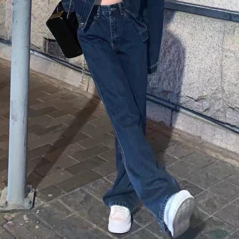 Rodney – Hoch taillierte gerade weite Jeans im Zweiteiler-Set