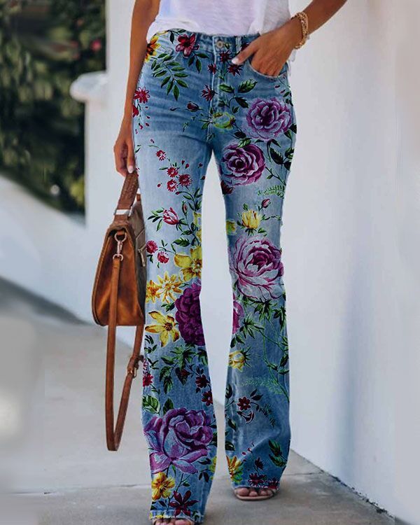 Miranda – Gedruckte Dünne Jeans in Großen Größen