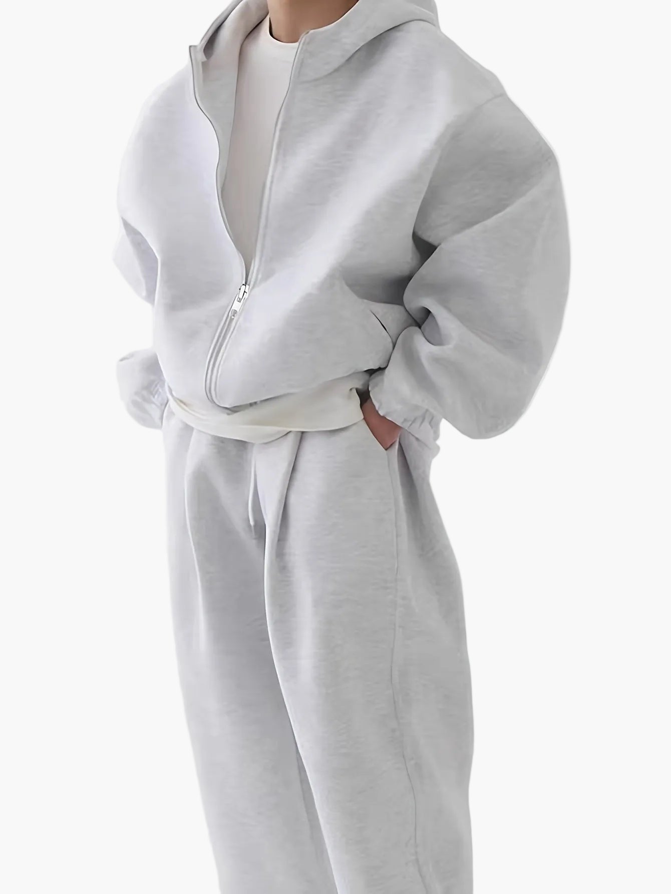 Herren Oversize Trainingsanzug mit Kapuze – Sportlicher Freizeit Zweiteiler