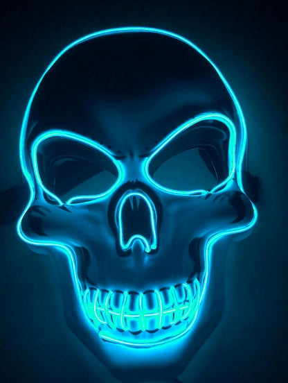 Halloween LED Leuchtende Totenkopfmaske für Erwachsene – Gruselige Party- & Kostüm-Maske