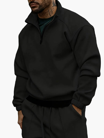 Herren Freizeit Trainingsanzug mit Reißverschluss – Modischer Streetwear Jogginganzug für Alltag und Sport