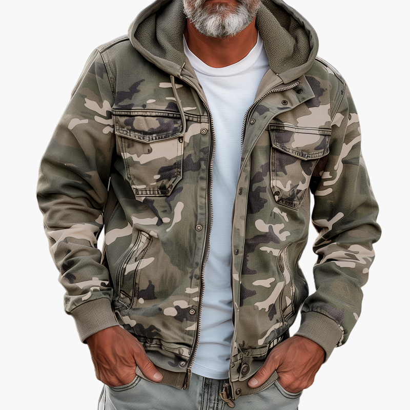 Herren Cargo-Jacke Emiliano im Camouflage-Stil für Outdoor & Streetwear