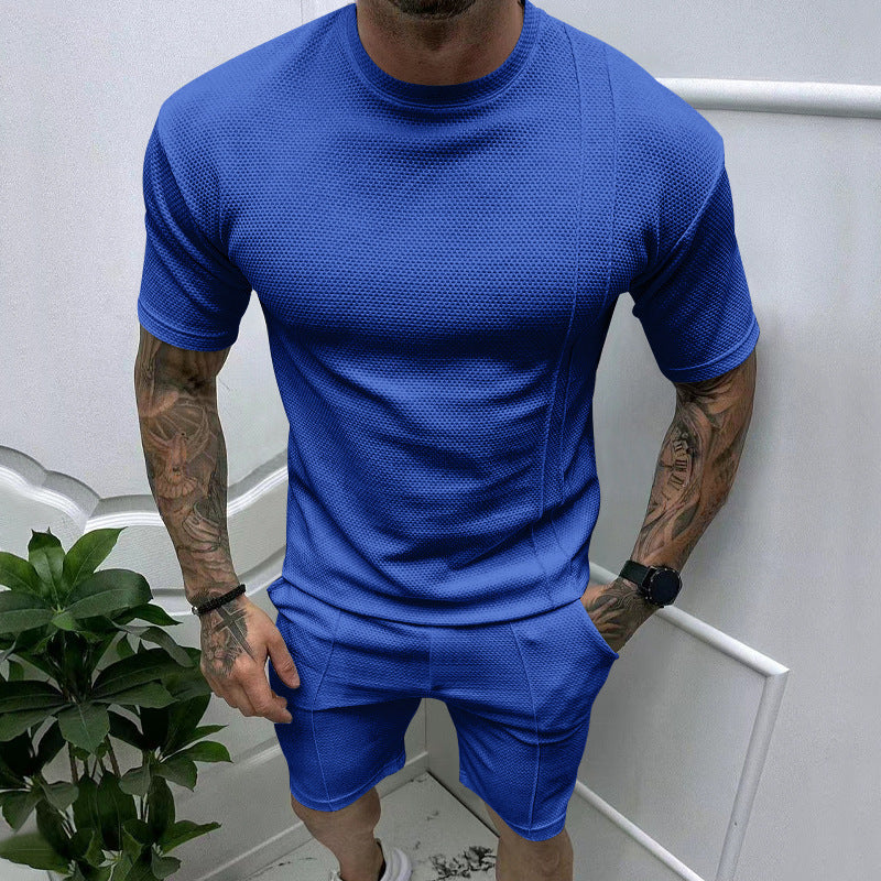 David – Rundhals Kurzarm Shorts Anzug für Sport und Freizeit