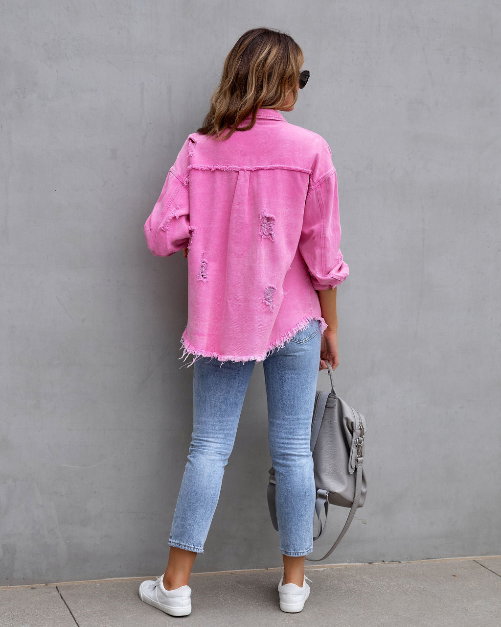 Phoebe – Modische Ripped Shirtjacke für Frauen im Herbst und Frühling