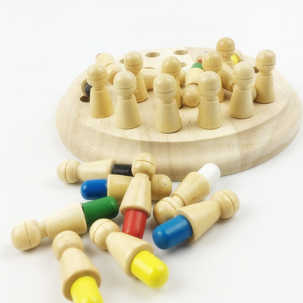 Holz Memory Match Stick Schachspiel für Kinder – Lernspiel zur Förderung von Gedächtnis & Farberkennung, Pädagogisches Brettspiel ab 3 Jahren