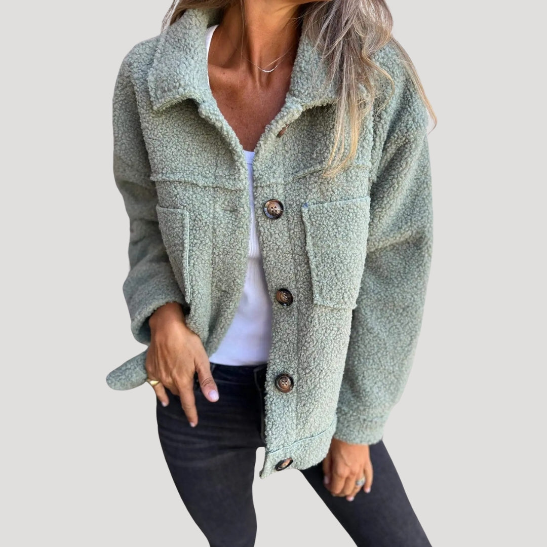 Damen Teddy Fleecejacke – Modische Sherpa-Jacke für Alltag & Freizeit