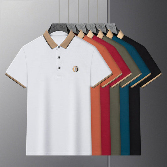 Jacob – Besticktes Kurzarm-T-Shirt mit Pique-Kragen und Strass
