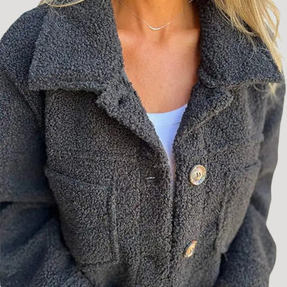 Damen Teddy Fleecejacke – Modische Sherpa-Jacke für Alltag & Freizeit