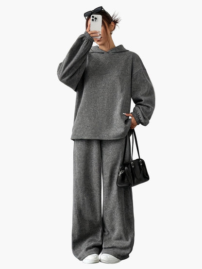 Damen Freizeit Hoodie & Jogginghose Set – Bequemer Loungewear Trainingsanzug für Herbst und Winter
