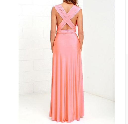 Damen Maxikleid mit Rückenfreiem Design – Elegantes Abendkleid, vielseitig tragbar, Partykleid