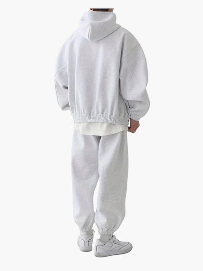 Herren Oversize Trainingsanzug mit Kapuze – Sportlicher Freizeit Zweiteiler