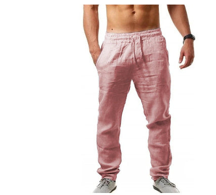 Sommerhose Herren – Leichte Leinenhose mit Gummibund für Freizeit & Strand
