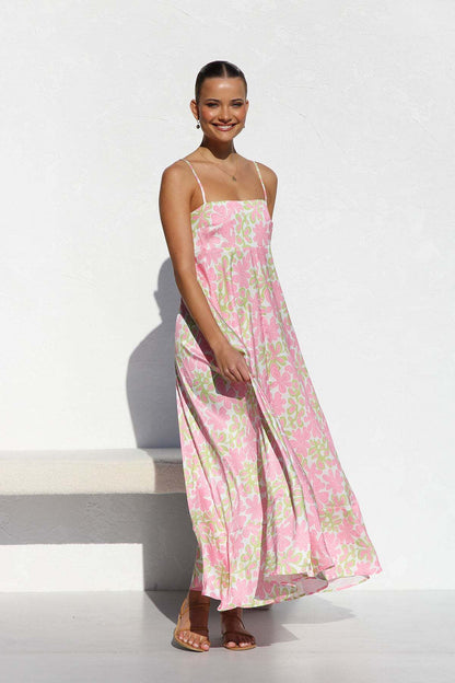 Faith – Bedrucktes Rückenausschnitt-Trägerkleid