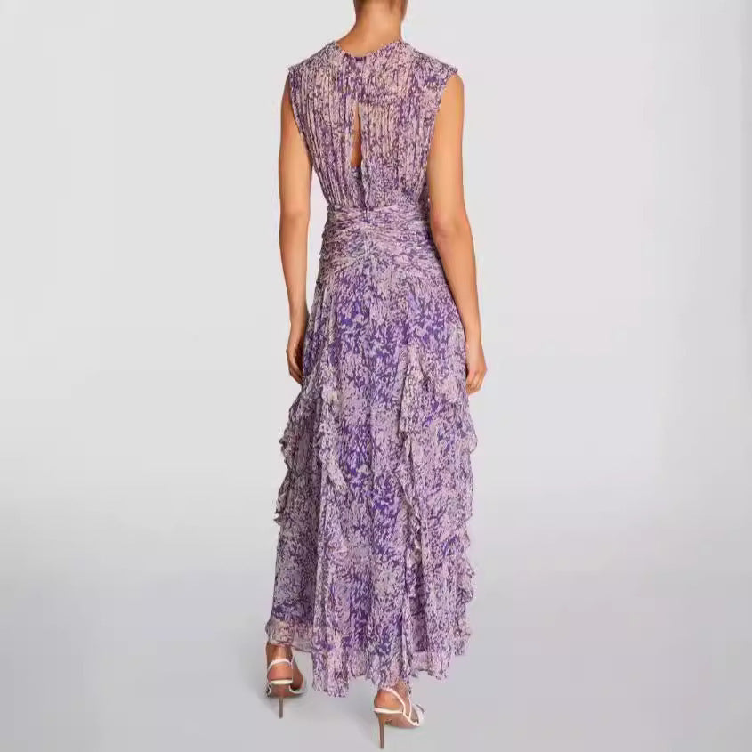Zoe – V-Ausschnitt Chiffonkleid mit schulterfreiem Design