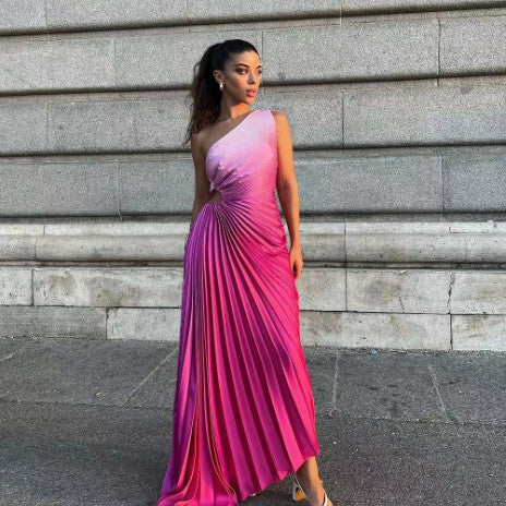 Jane – Falten Kleid mit gradienten Farben