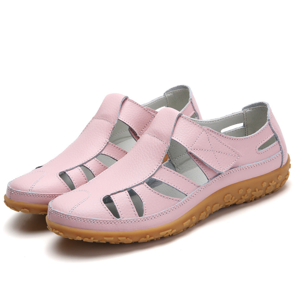 Amanda – Handgemachte Retro Weichsohlenschuhe aus veganem Leder mit Klettverschluss