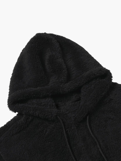 Herren Fleece Hoodie Jogginganzug Zweiteiler – Winter Freizeit Trainingsanzug mit Kapuze und Tasche