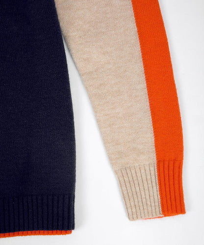 Damen Pullover Modern Colorblock Urban Style Freizeit & Büro