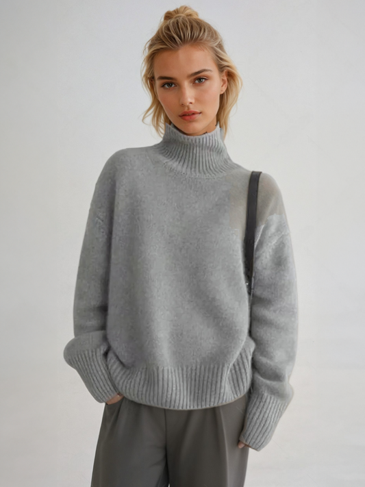 Damen Rollkragenpullover im Oversize-Look – Stilvoller Strick für Herbst und Winter