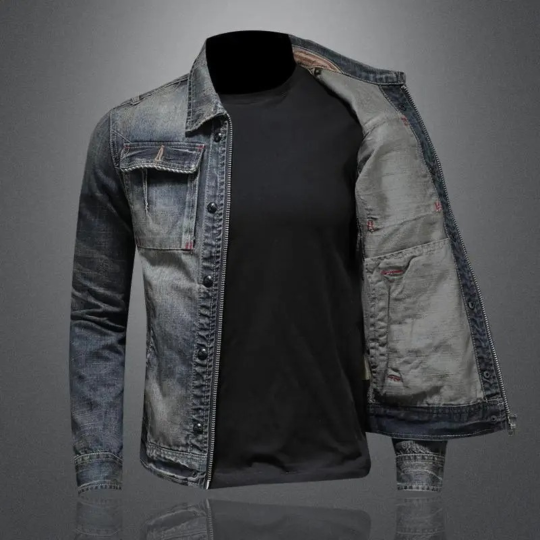 Herren Denimjacke im Vintage-Stil – Klassisch, Lässig & Vielseitig