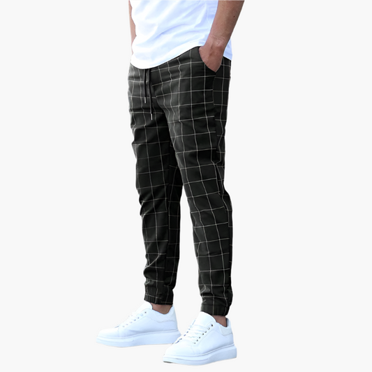 Herren Jogginghose Karo Muster – Moderne Freizeithose mit urbanem Style und hohem Tragekomfort