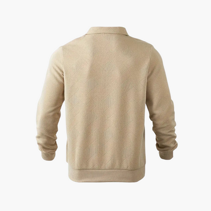 Herren Pullover Vintage Style mit geometrischem Muster und Reißverschluss – Ideal für Freizeit und Alltag