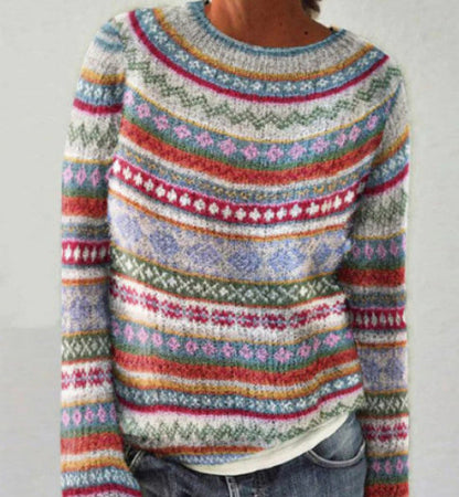 Melissa – Multicolor Rundhals Pullover mit lockerer Passform