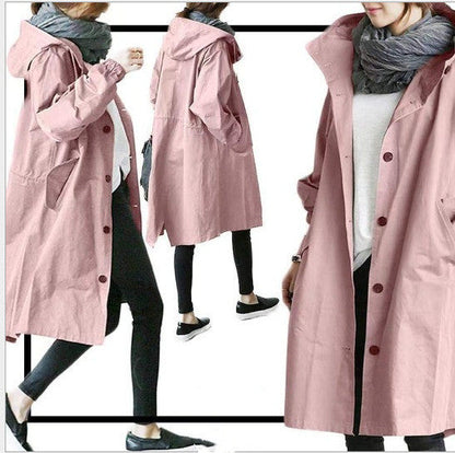 Damen Übergangsjacke mit Kapuze – Lässiger Mantel für Alltag und Freizeit