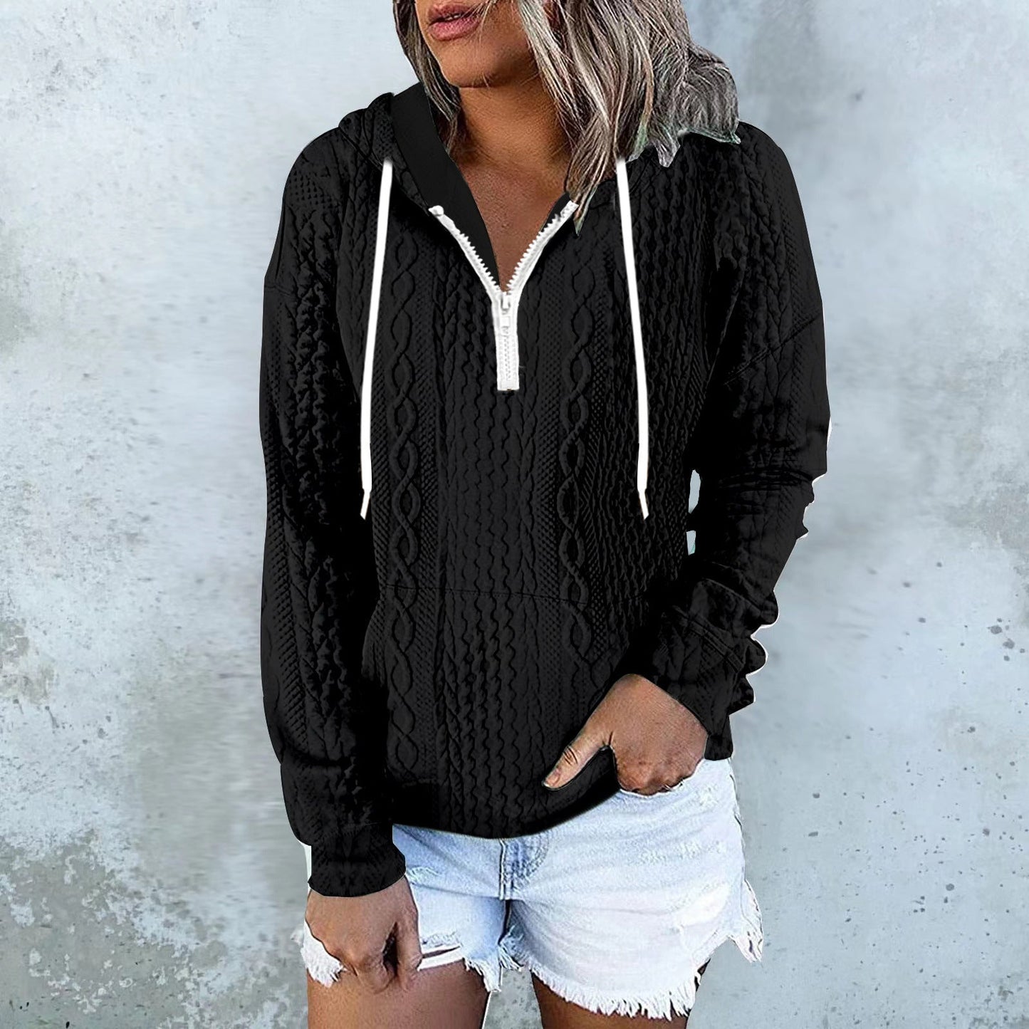 Sophie – Hoodie mit Twist-Textur und Kordelzug für modebewusste Frauen