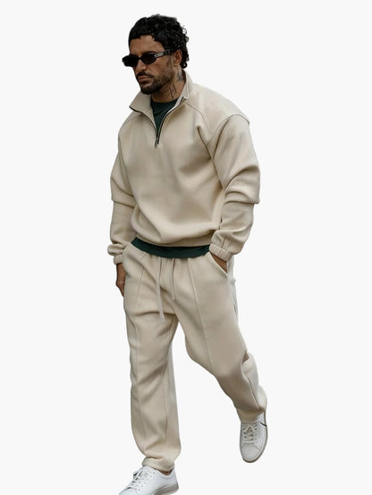 Herren Freizeit Trainingsanzug mit Reißverschluss – Modischer Streetwear Jogginganzug für Alltag und Sport