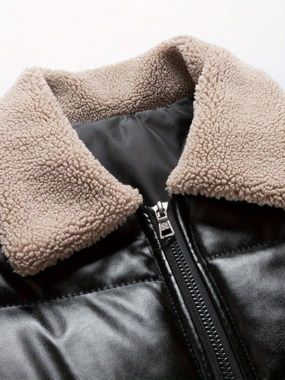 Herren Steppjacke mit Teddykragen – Modische Winterjacke für Alltag & Freizeit